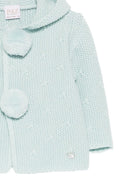 Cardigan per neonato Paz Rodríguez verde con pompon - Rubino Kids