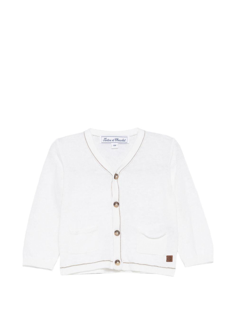 Cardigan per neonato Tartine Et Chocolat bianco con scollo a V - Rubino Kids