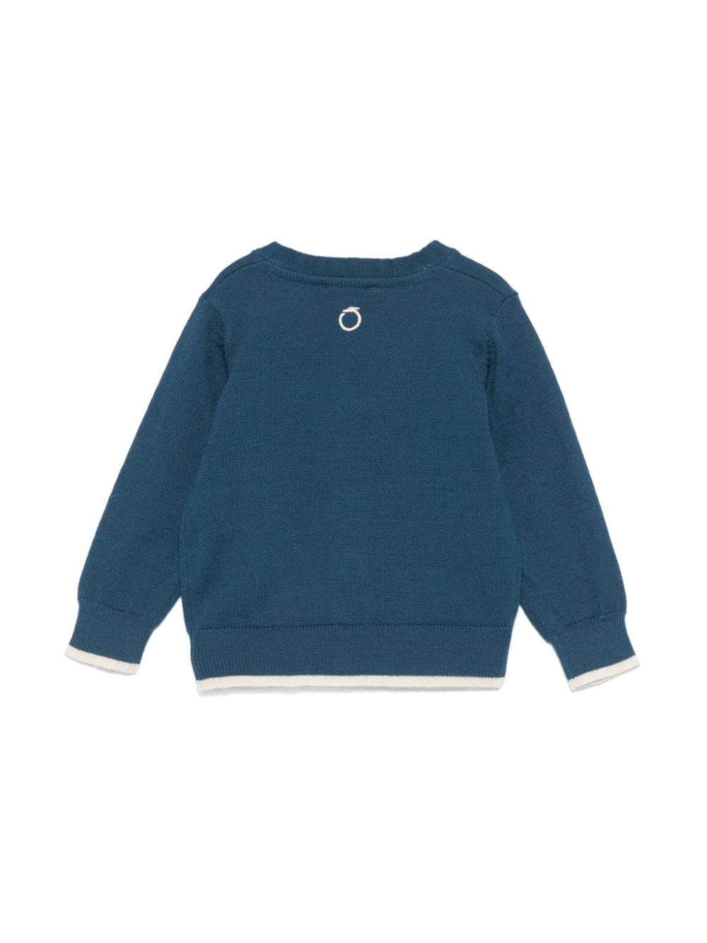 Cardigan per neonato TRUSSARDI JUNIOR blu con logo ricamato sul petto - Rubino Kids