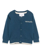 Cardigan per neonato TRUSSARDI JUNIOR blu con logo ricamato sul petto - Rubino Kids