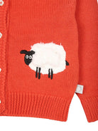 Cardigan rosso per neonati con applicazione pecora Stella McCartney Kids - Rubino Kids