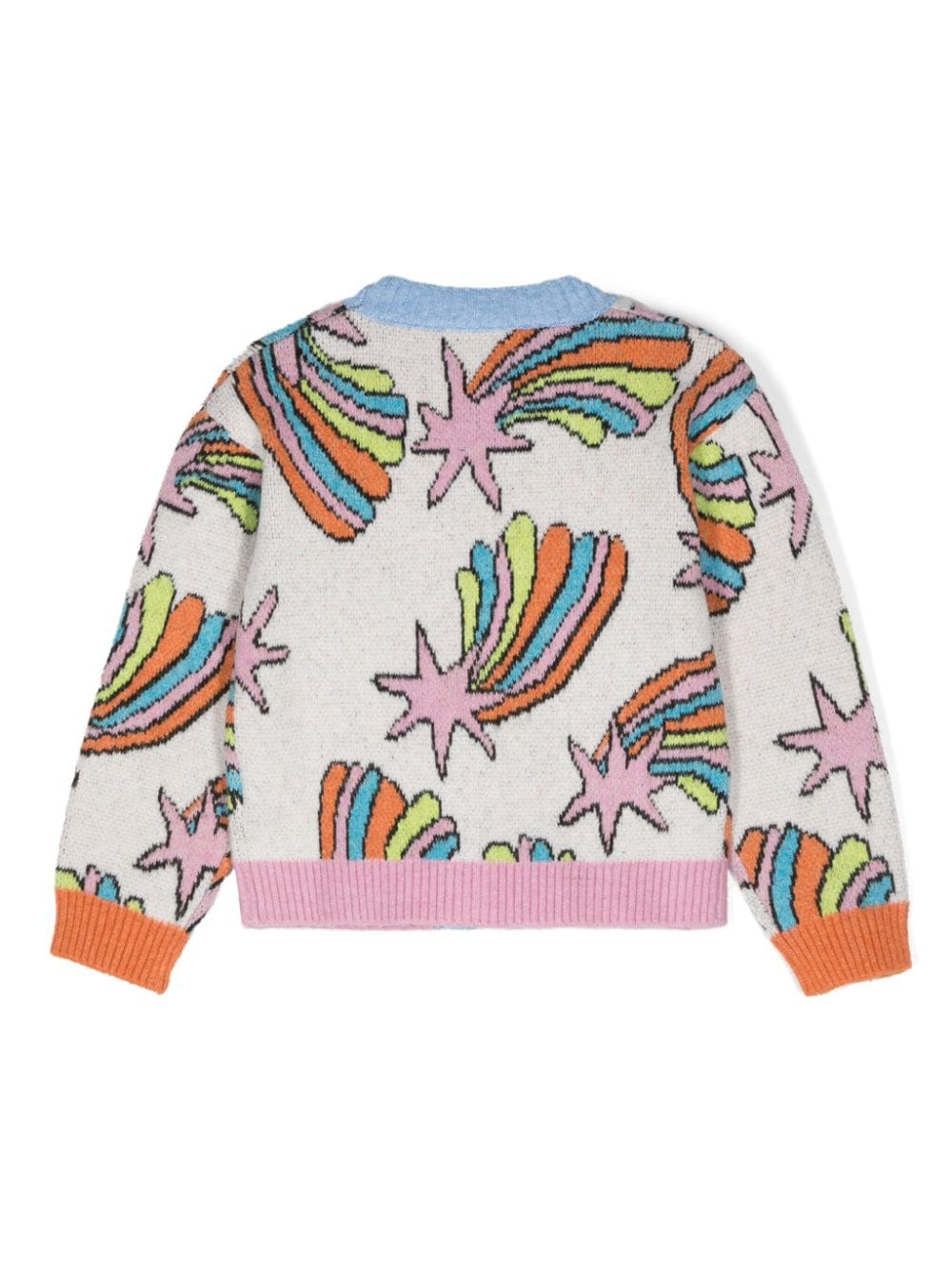 Cardigan Stelle Cadenti per bambina Stella McCartney Kids bianco con scollo a V - Rubino Kids