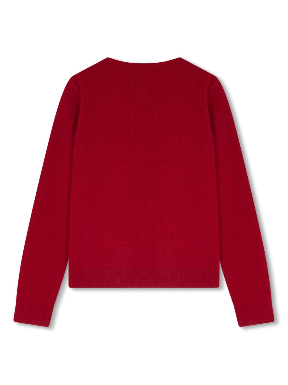 Cardigan Twist per bambina Bonpoint rosso con colletto a coste - Rubino Kids