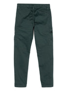 Cargo con applicazione Compass per bambino Stone Island Junior verde con passanti - Rubino Kids