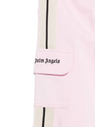 Cargo con tasche laterali per bambina Palm Angels Kids rosa con dettaglio laterale a righe - Rubino Kids