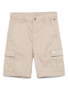 Cargo corti con applicazione per bambino Tommy Hilfiger Junior beige con vita elasticizzata - Rubino Kids