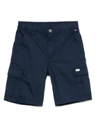 Cargo corti con applicazione per bambino Tommy Hilfiger Junior blu con vita elasticizzata - Rubino Kids