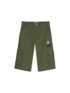 Cargo corti per bambino Kenzo Kids verde con applicazione - Rubino Kids