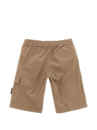 Cargo per bambino Stone Island Junior marrone con logo applicato sul davanti - Rubino Kids