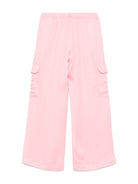 Cargo satinati per bambina Palm Angels Kids rosa con tasche laterali - Rubino Kids