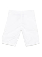 Cargo shorts Stone Island Junior bianco con tasche laterali - Rubino Kids