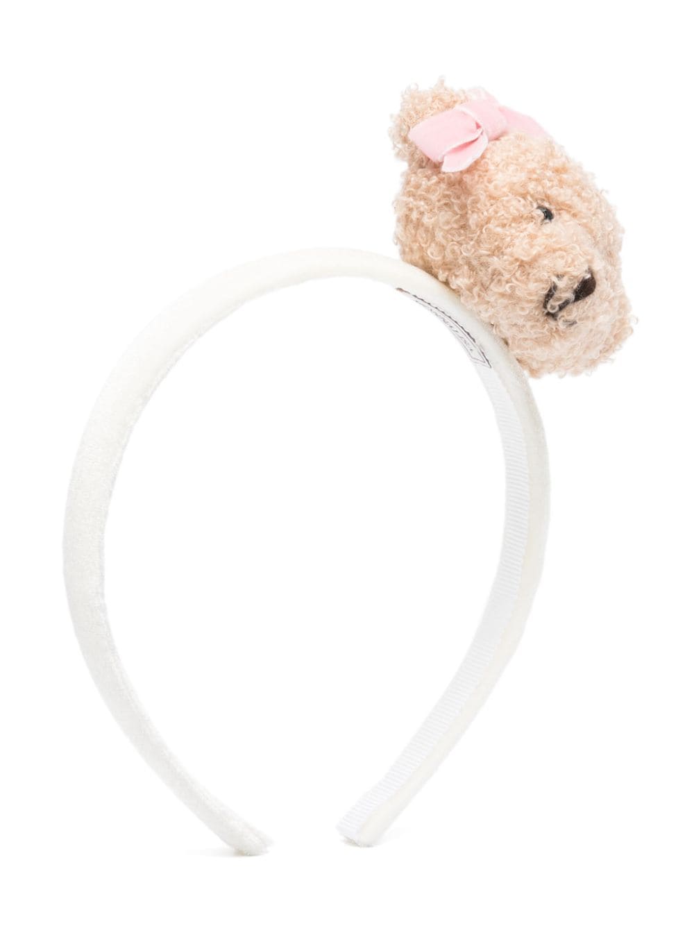 Cerchietto con applicazione Teddy Bear per neonata Monnalisa bianco con design slip - on - Rubino Kids