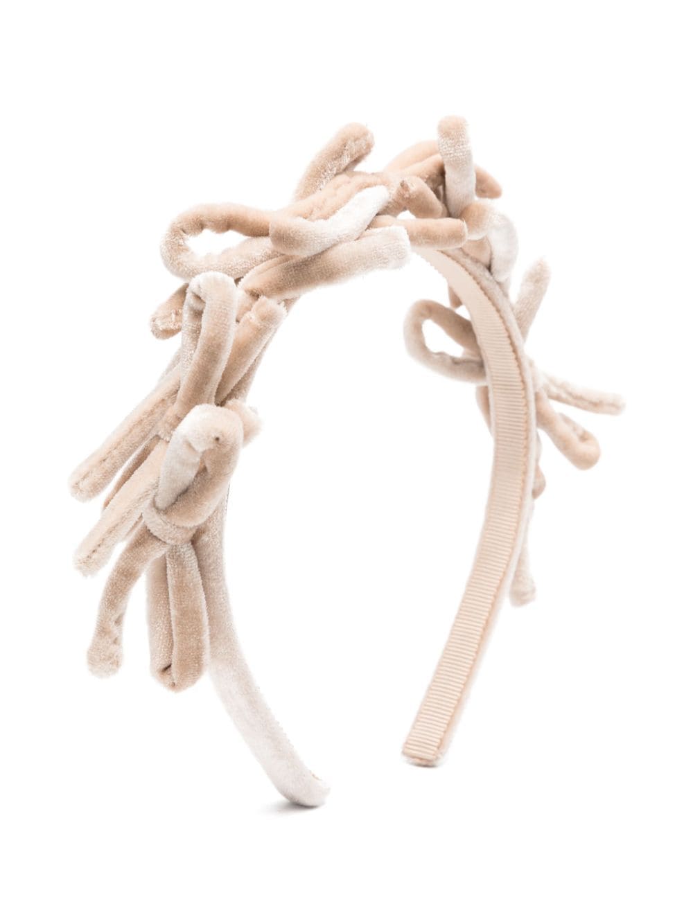 Cerchietto per bambina Monnalisa beige con fiocco - Rubino Kids