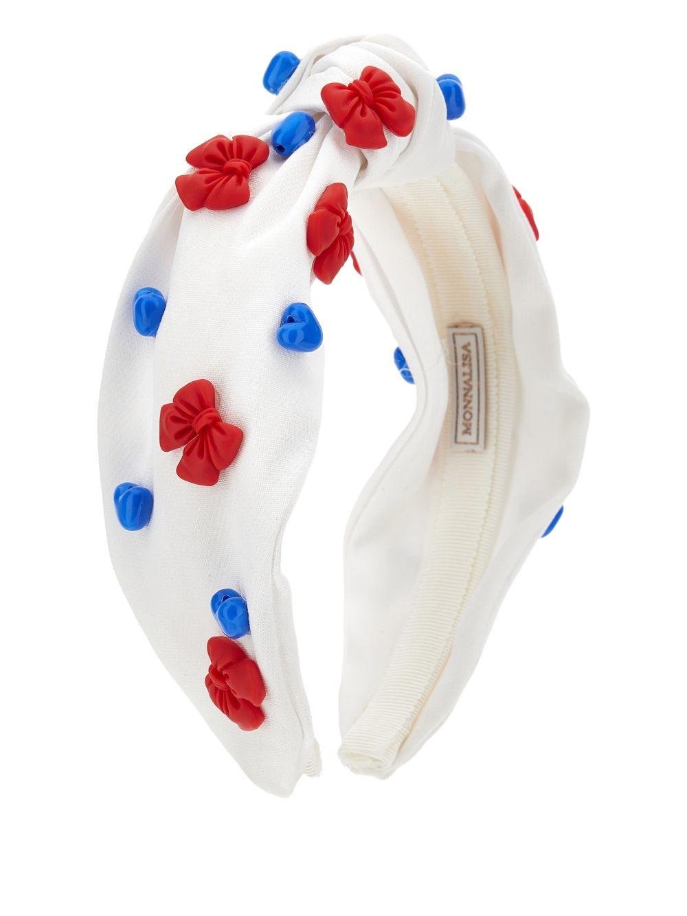 Cerchietto per bambina Monnalisa bianco con fiocco - Rubino Kids