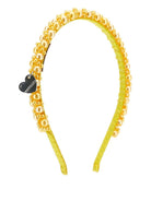 Cerchietto per bambina Monnalisa giallo con decorazione di perle - Rubino Kids