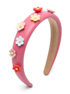 Cerchietto per bambina Monnalisa rosa con applicazione fiori - Rubino Kids