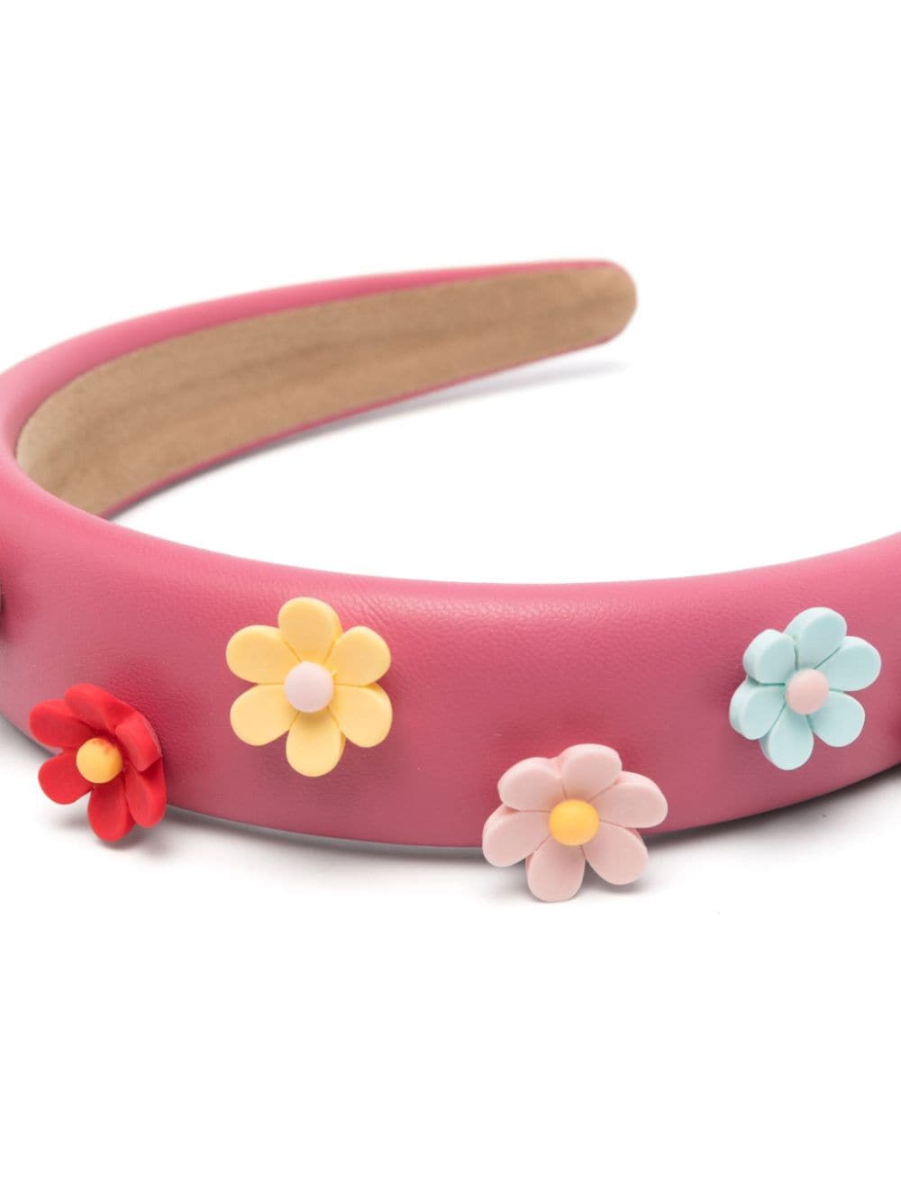 Cerchietto per bambina Monnalisa rosa con applicazione fiori - Rubino Kids