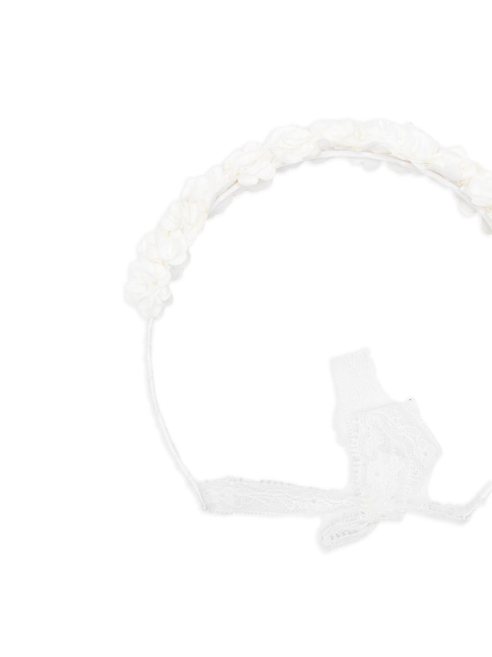 Cerchietto per bambina Tartine & Chocolat bianco con applicazione a fiori - Rubino Kids