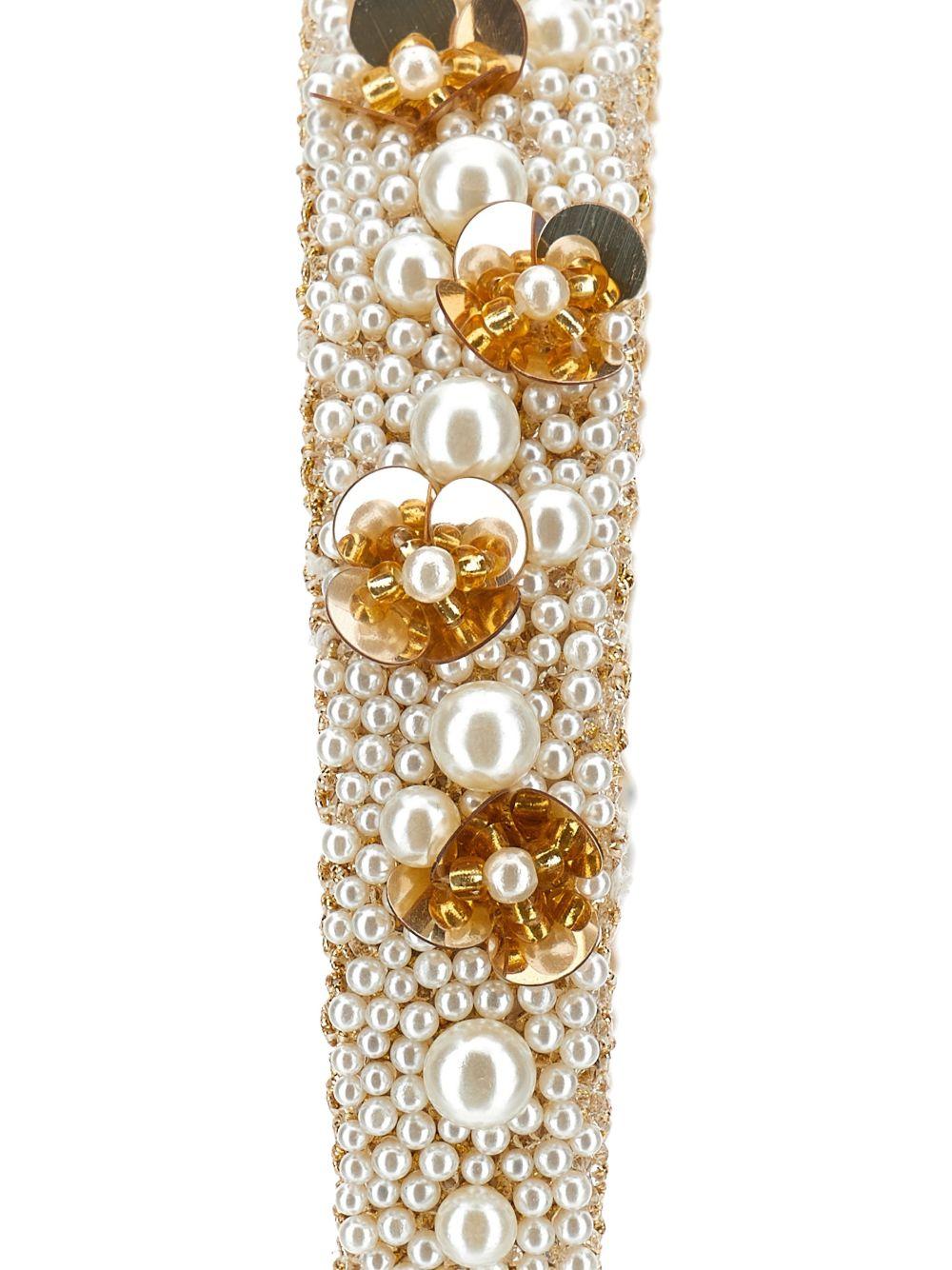 Cerchietto per capelli per bambina Monnalisa bianco con decorazione a perline - Rubino Kids