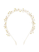 Cerchietto per capelli per bambina Monnalisa bianco con decorazione con perline - Rubino Kids