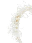 Cerchietto per capelli per bambina Monnalisa bianco con decorazione floreale - Rubino Kids