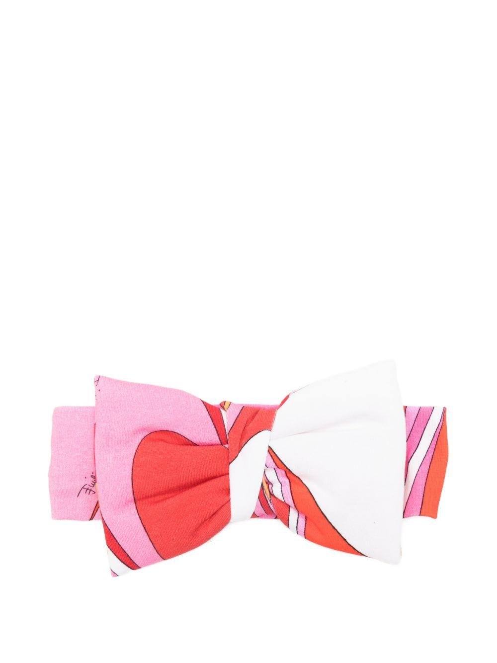 Cerchietto per neonata Emilio Pucci Junior rosa con dettaglio fiocco - Rubino Kids