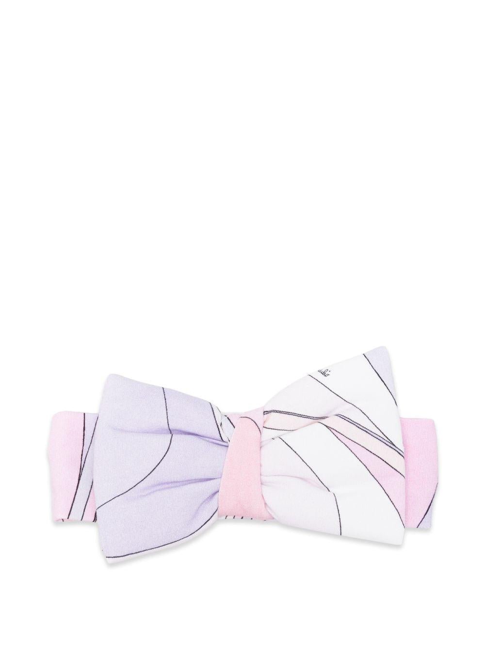 Cerchietto per neonata Emillio Pucci Junior lilla con dettaglio fiocco - Rubino Kids