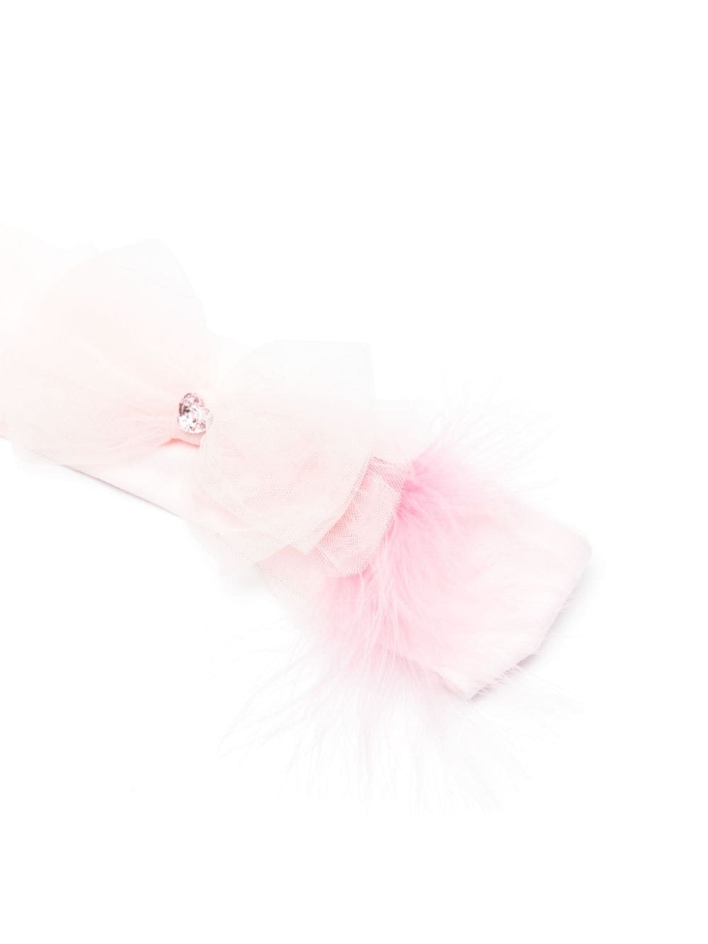 Cerchietto per neonata Monnalisa rosa con fiocco in tulle - Rubino Kids