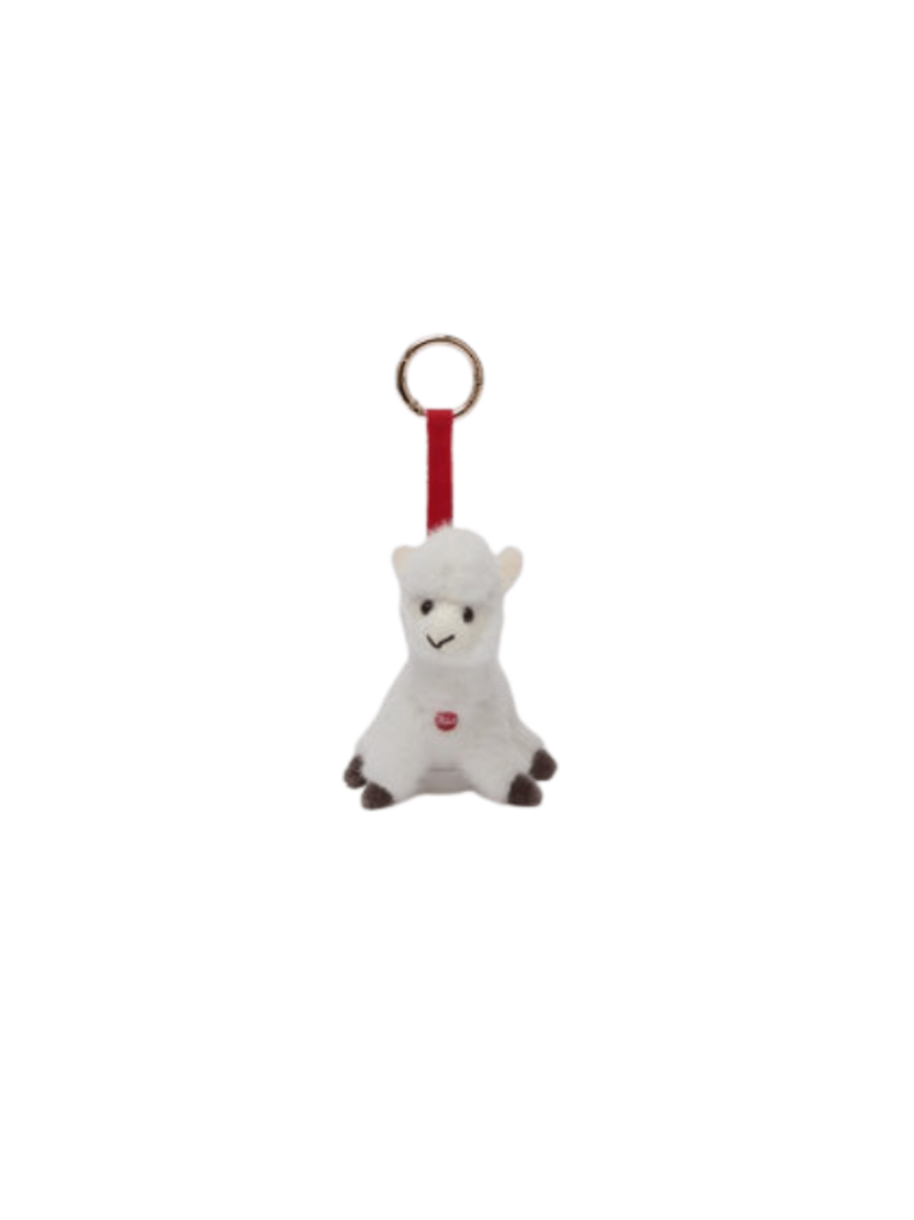 Charm con mini alpaca peluche per bambini MC2 ST. Barth Kids bianco con laccio rosso - Rubino Kids