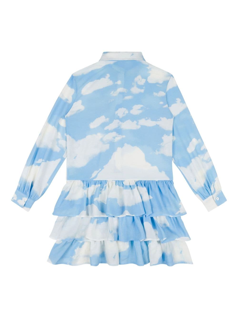 Chemisier per bambina Moschino Kids azzurro con stampa paesaggio - Rubino Kids