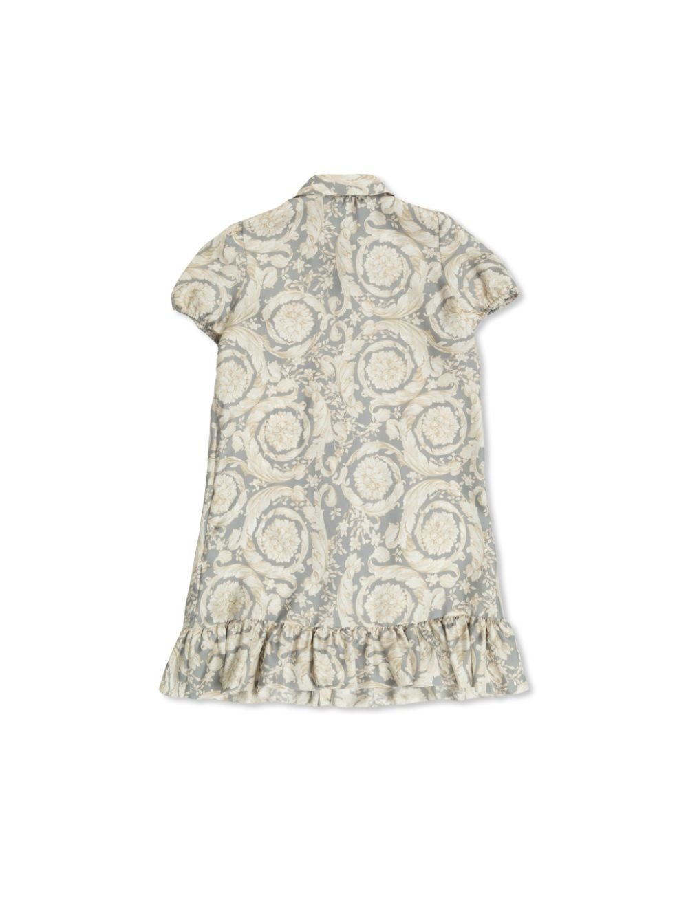 Chemisier per bambina Versace Kids grigio con stampa Barocco - Rubino Kids