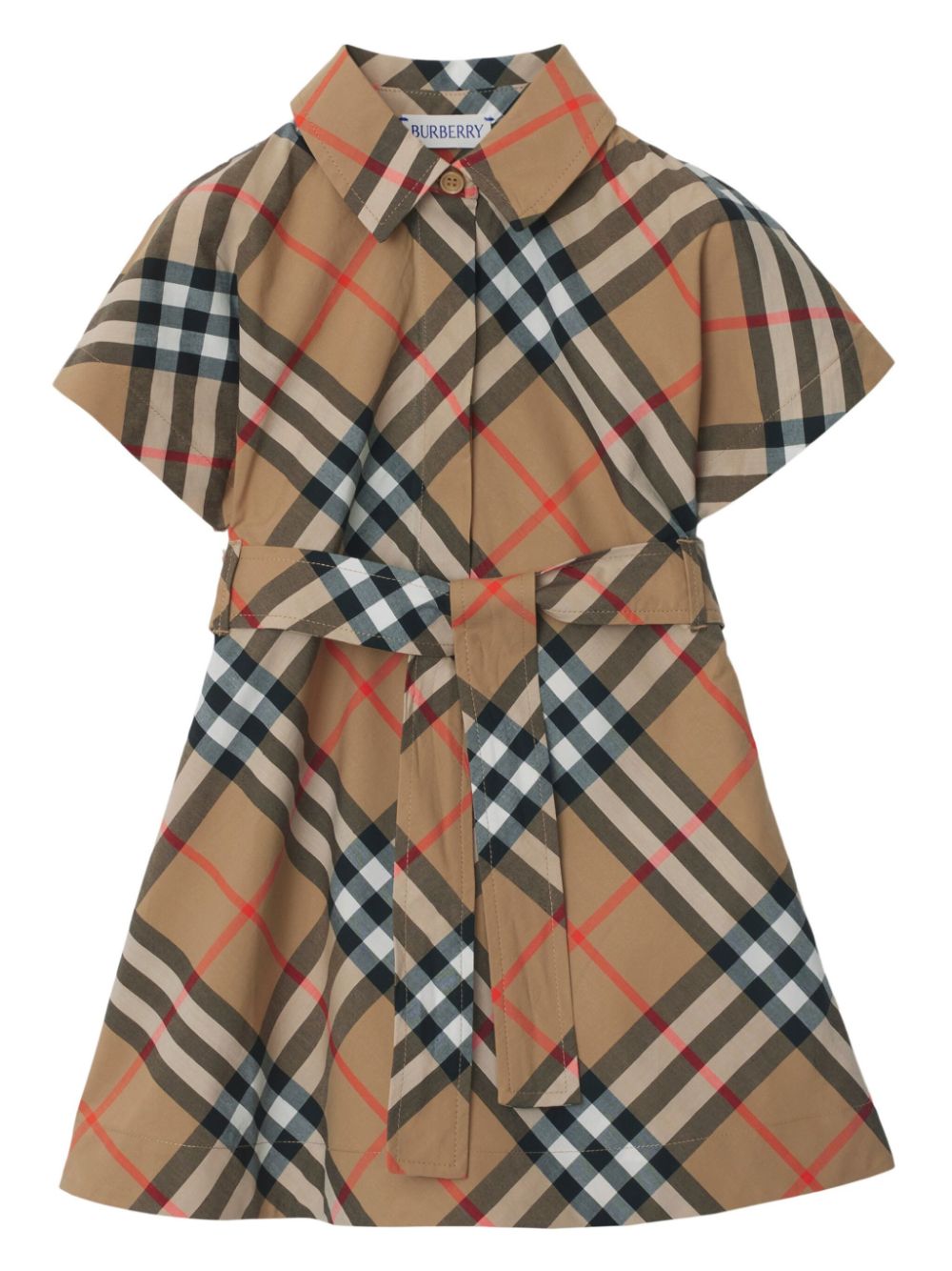 Chemisier per neonata Burberry Kids beige con motivo a quadri - Rubino Kids