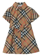 Chemisier per neonata Burberry Kids beige con motivo a quadri - Rubino Kids