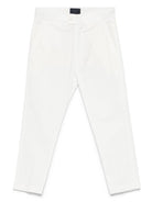 Chino con piega per bambino Fay Kids bianco con gancio e zip - Rubino Kids