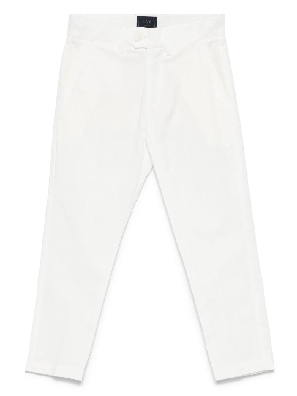 Chino per bambino Fay Kids bianco in gabardine - Rubino Kids