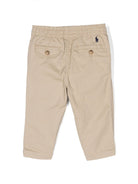 Chino per neonato Polo Ralph Lauren Kids beige con motivo Polo Pony - Rubino Kids