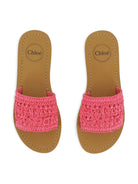 Ciabatte per bambina Chloé Kids Rosette fucsia a punta aperta - Rubino Kids