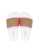 Ciabatte slides con logo goffrato per bambina Dolce & Gabbana Kids multicolor con suola in gomma - Rubino Kids