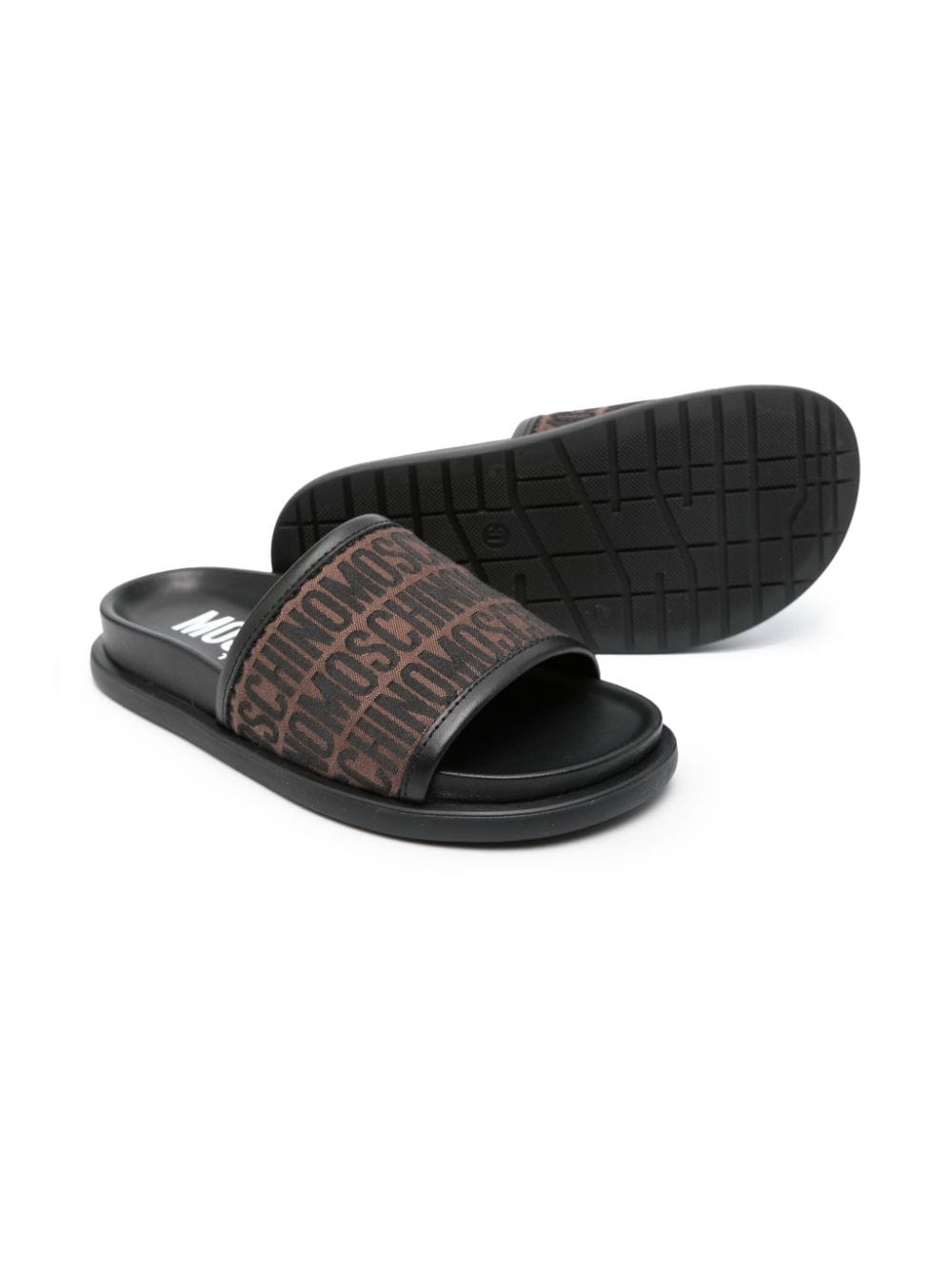 Ciabatte slides con logo jacquard - Rubino Kids