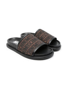 Ciabatte slides con logo jacquard - Rubino Kids