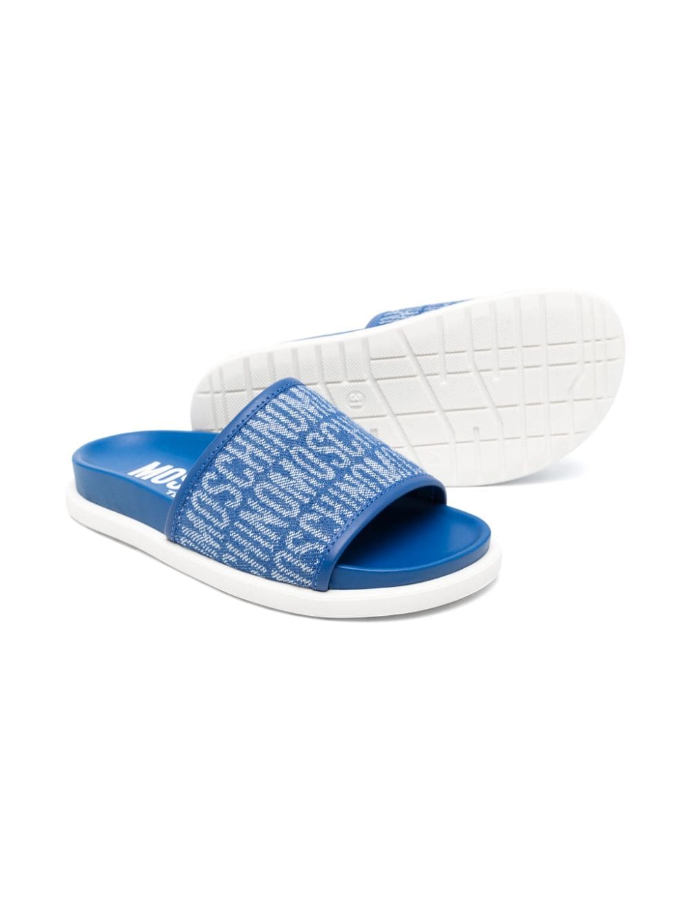 Ciabatte slides con logo jacquard - Rubino Kids