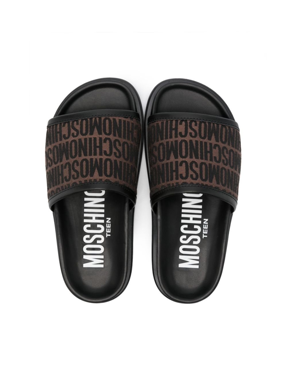 Ciabatte slides con logo jacquard - Rubino Kids