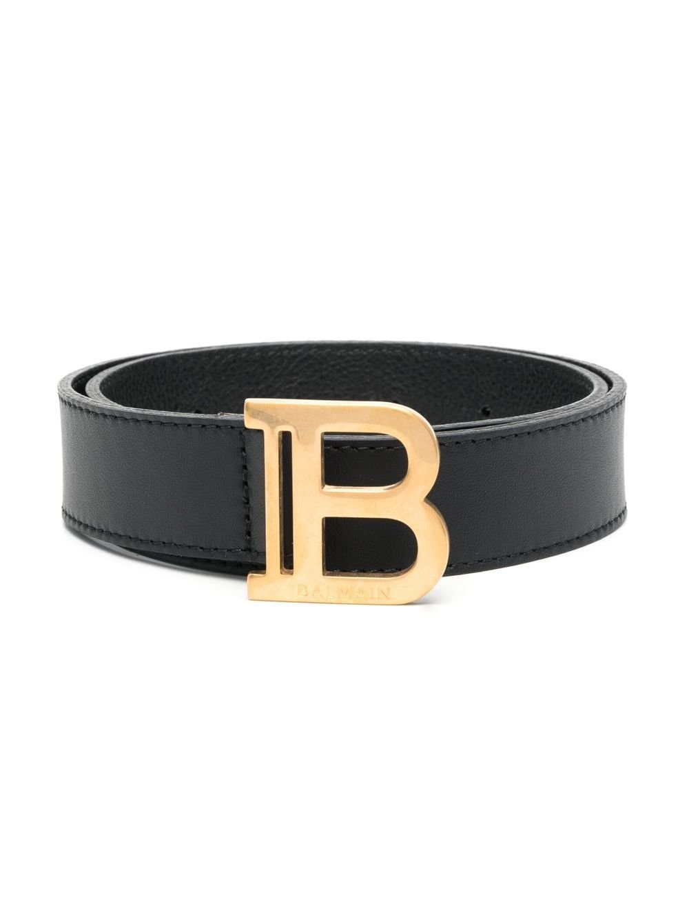 Cintura per bambina Balmain Kids nero con fibbia logo color oro - Rubino Kids