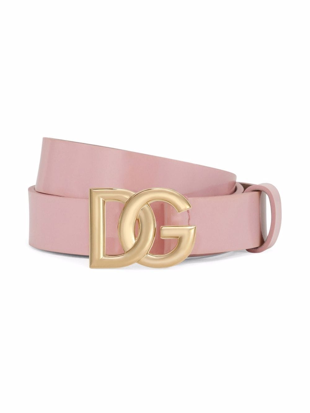 Cintura per bambina Dolce & Gabbana Kids rosa con placca logo oro - Rubino Kids