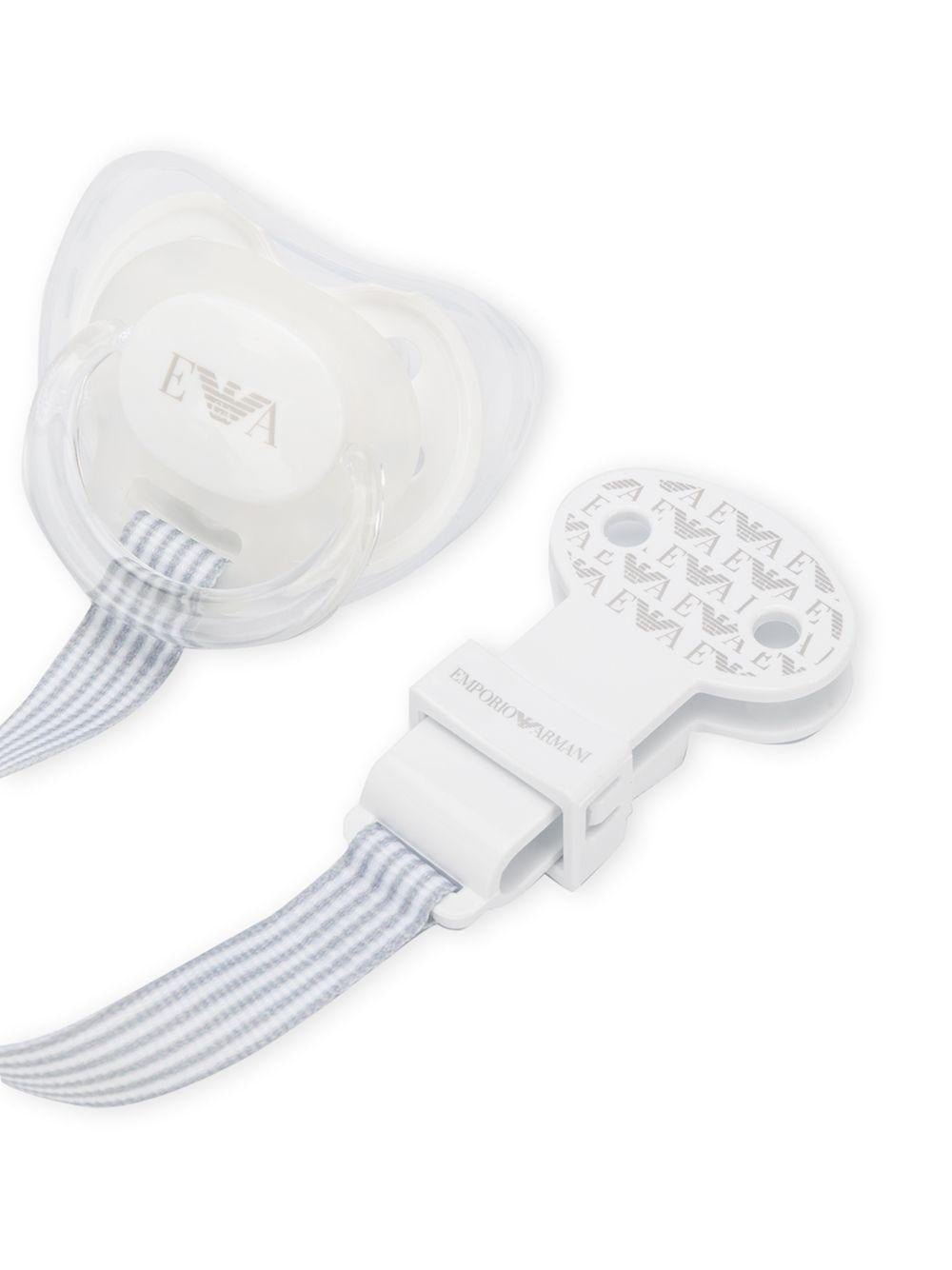 Ciuccio per neonati Emporio Armani Kids bianco con stampa - Rubino Kids