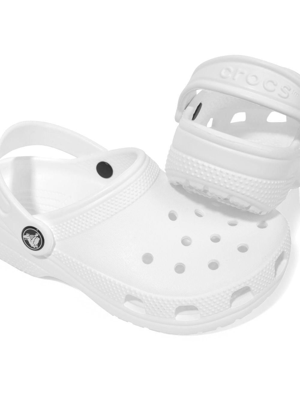 Clogs per bambini Crocs Kids bianche con cinturino posteriore - Rubino Kids