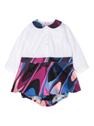 Completo camicia per neonata Emilio Pucci Junior in cotone con stampa Iride - Rubino Kids