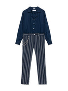 Completo comfort per bambino Colorichiari bianco e blu con chiusura monopetto - Rubino Kids