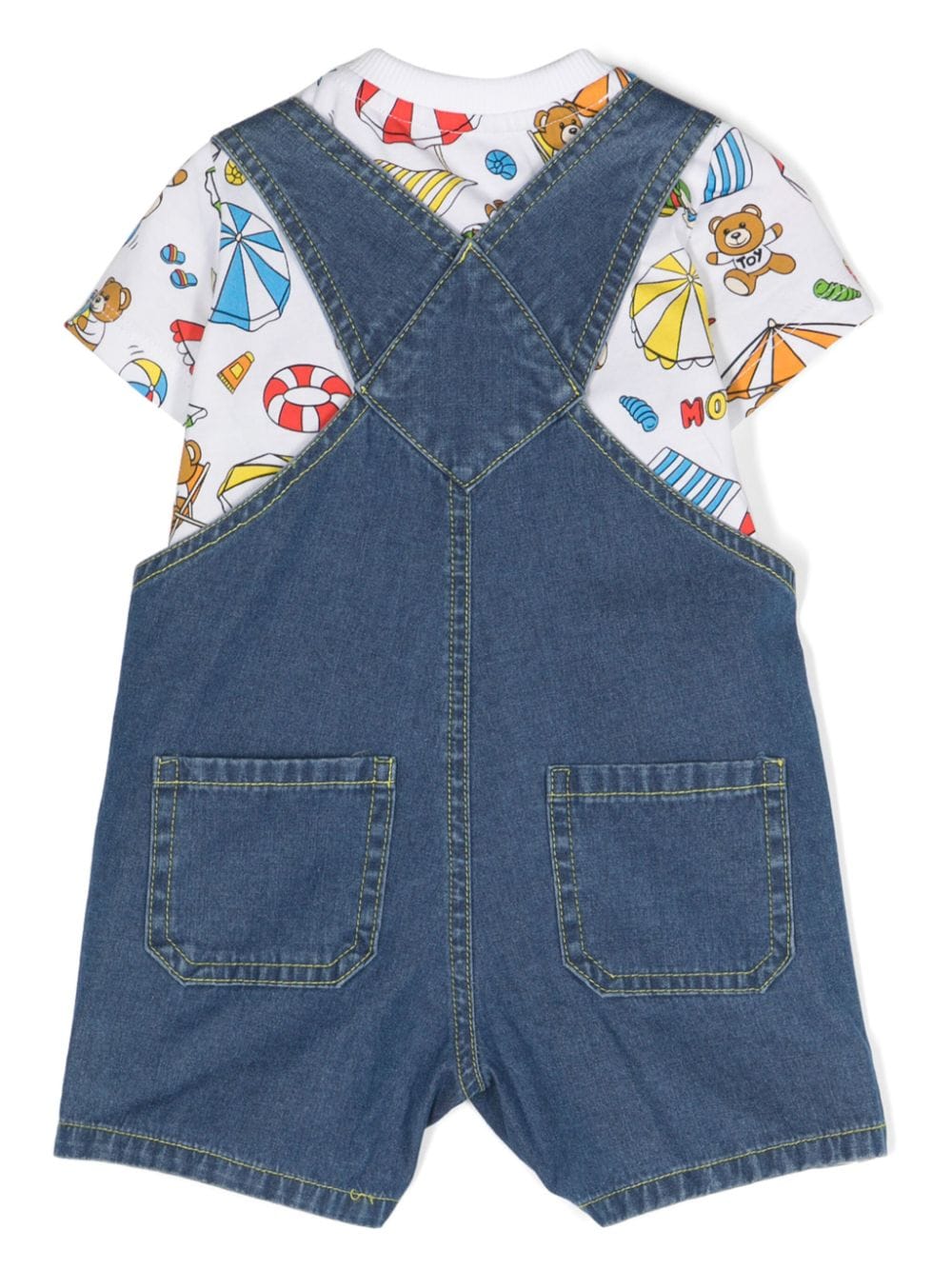 Completo con salopette in denim - Rubino Kids