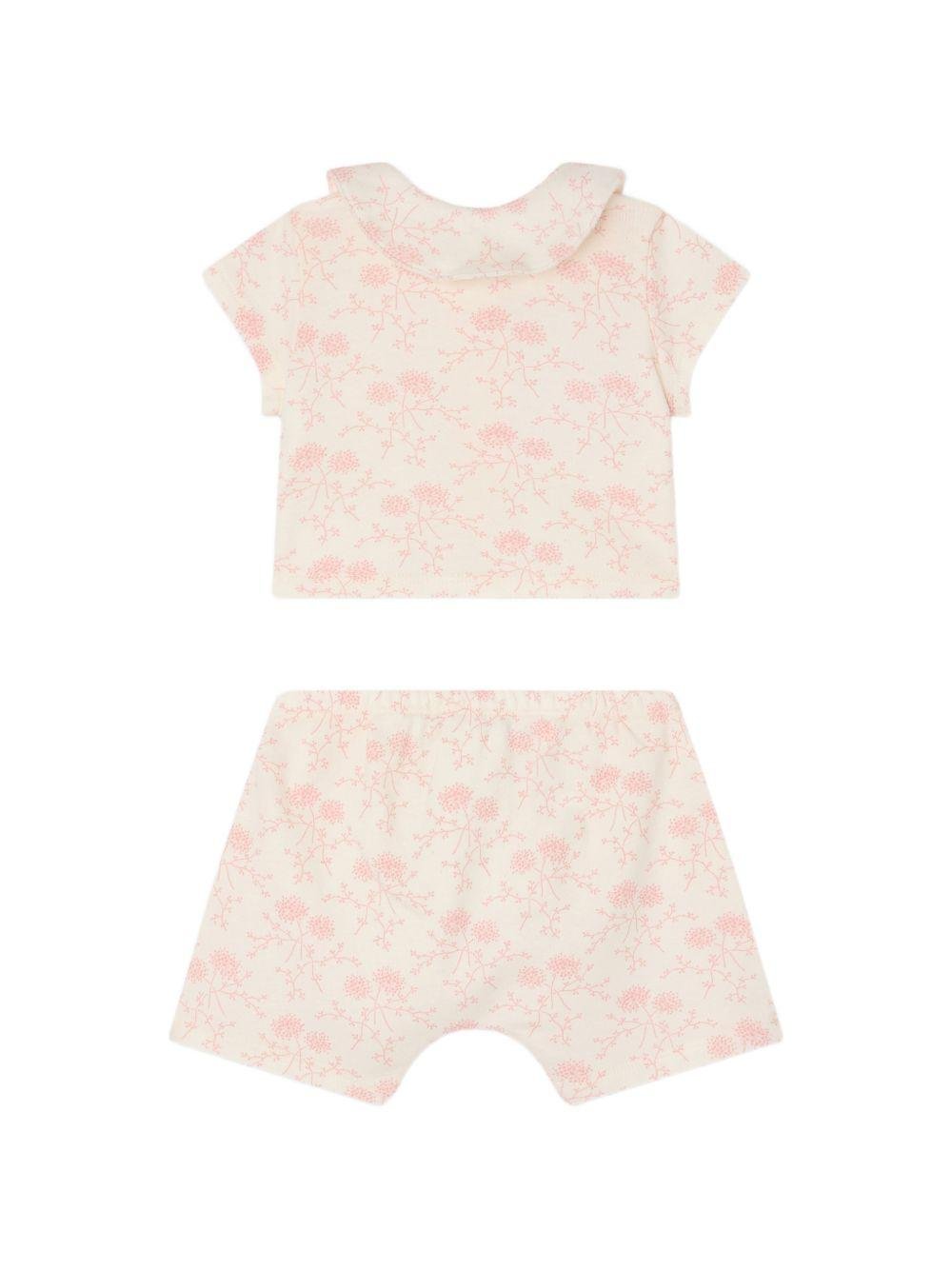 Completo Laelia per neonata Bonpoint beige con stampa a fiori - Rubino Kids